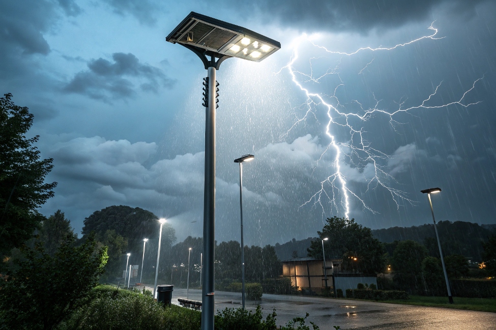 Close-up photos highlighting key features like IP rating labels, adjustable panels, and battery compartments